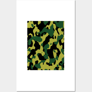 Green Camouflage Pattern Posters and Art